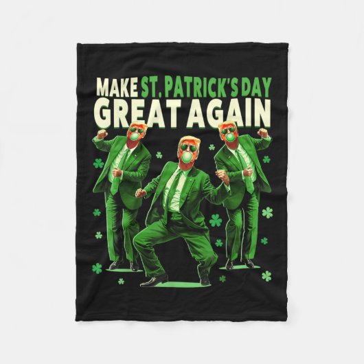 Maak St Patricks Day weer geweldig Grappig Trump _ Fleece Deken (Voorkant)