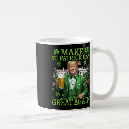 Maak St Patrick's Day weer geweldig Grappig Trump Koffiemok (Rechts)
