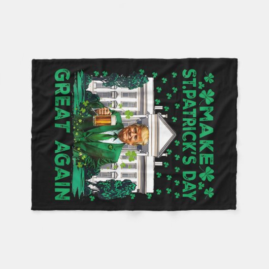Maak St Patricks Day weer geweldig Grappig Trump M Fleece Deken (Voorkant (Horizontaal))