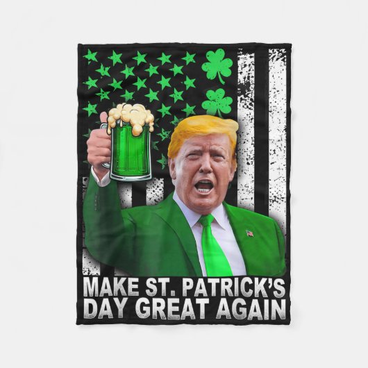 Maak St Patricks Day weer geweldig Grappig Trump M Fleece Deken (Voorkant)