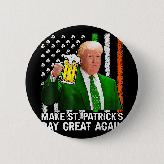 Maak St Patricks Day weer geweldig Grappig Trump M Ronde Button 5,7 Cm (Voorkant)