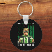 Maak St Patricks Day weer geweldig Grappig Trump M Sleutelhanger (Voorkant)