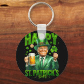 Maak St Patricks Day weer geweldig Grappig Trump M Sleutelhanger (Voorkant)