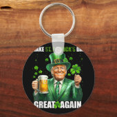 Maak St Patricks Day weer geweldig Grappig Trump M Sleutelhanger (Voorkant)