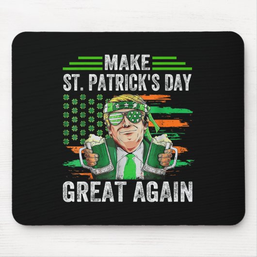 Maak St Patrick's Day weer geweldig grappig Trump Muismat (Voorkant)