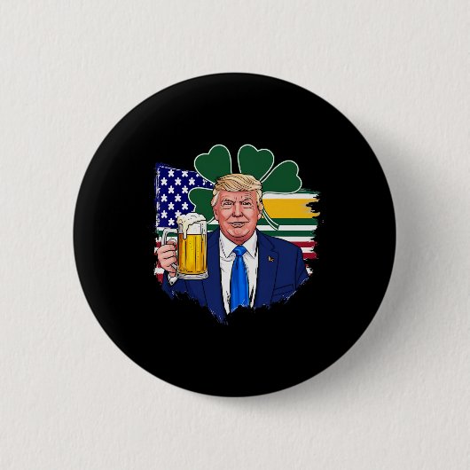 Maak St Patrick's Day weer geweldig grappig Trump Ronde Button 5,7 Cm (Voorkant)