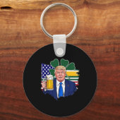Maak St Patrick's Day weer geweldig grappig Trump  Sleutelhanger (Voorkant)
