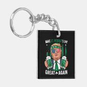 Maak St. Patrick's Day weer geweldig Iers Trump Sleutelhanger (Voorkant Links)