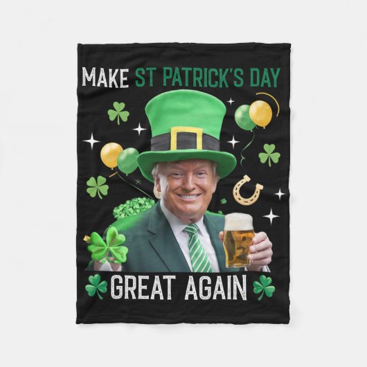 Maak St. Patrick's Day weer geweldig Ierse Leprech Fleece Deken (Voorkant)