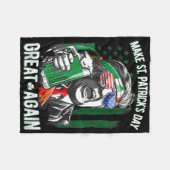 Maak St. Patrick's Day weer geweldig Ierse Leprech Fleece Deken (Voorkant (Horizontaal))