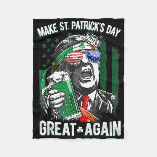 Maak St. Patrick's Day weer geweldig Ierse Leprech Fleece Deken (Voorkant)