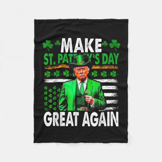 Maak St Patrick's Day weer geweldig Irish American Fleece Deken (Voorkant)