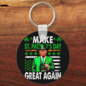 Maak St Patrick's Day weer geweldig Irish American Sleutelhanger (Voorkant)