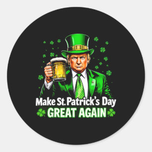Maak St Patrick's Day weer geweldig Lucky Trump-bi Ronde Sticker