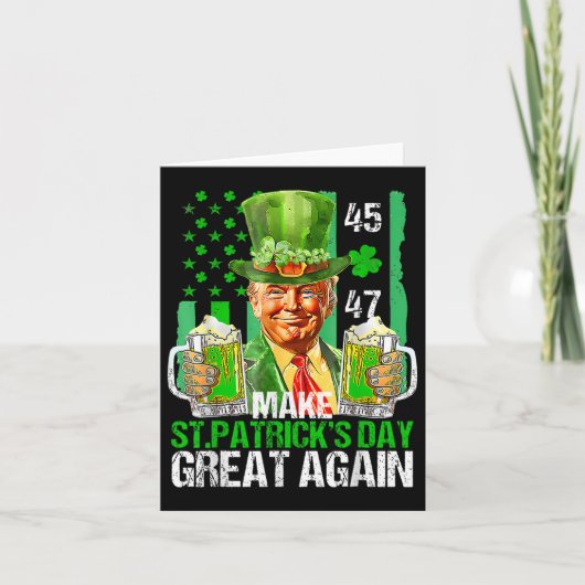 Maak St Patrick's Day weer geweldig Shamrock Trump Kaart (Voorkant)
