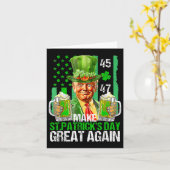 Maak St Patrick's Day weer geweldig Shamrock Trump Kaart (Gele Bloem)