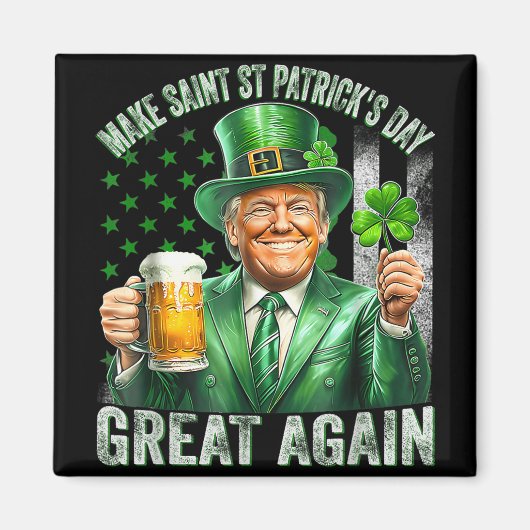 Maak St Patrick's Day weer geweldig Shamrock Trump Magneet (Voorkant)