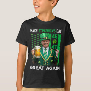 Maak St Patricks Day weer geweldig Trump 45 47-vla T-shirt