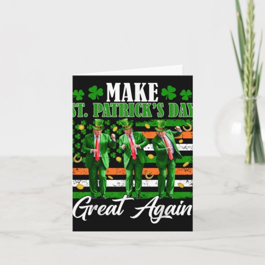 Maak St Patrick's Day weer geweldig Trump Dancing Kaart (Voorkant)