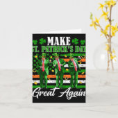 Maak St Patrick's Day weer geweldig Trump Dancing Kaart (Gele Bloem)