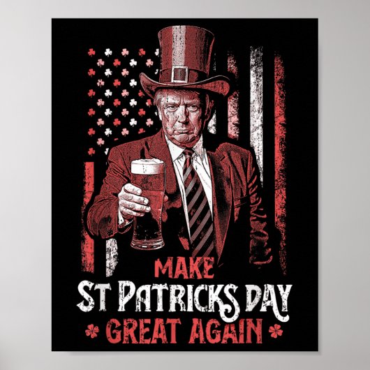 Maak St Patrick's Day weer geweldig Trump Shamrock Poster (Voorkant)