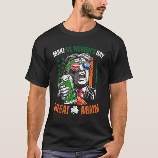 Maak St Patrick's Day weer geweldig Trump Shamrock T-shirt (Voorkant)