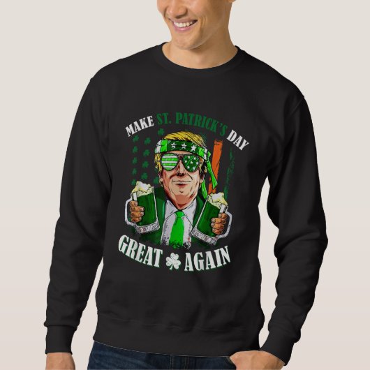 Maak St Patrick's Day weer geweldig Trump Shamrock Trui (Voorkant)