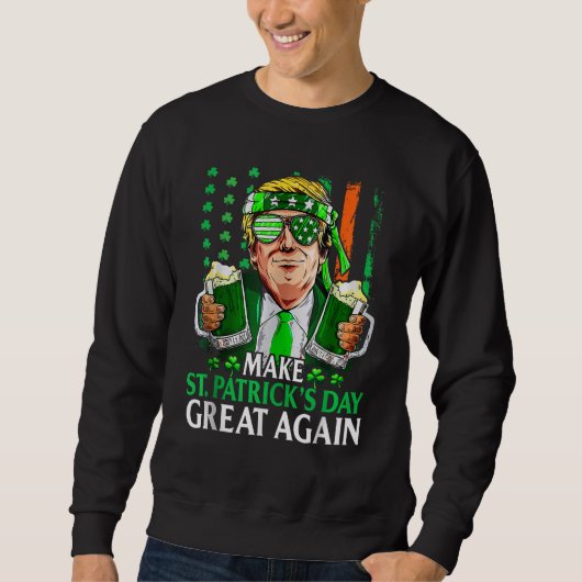 Maak St Patrick's Day weer geweldig Trump Shamrock Trui (Voorkant)