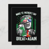 Maak St. Patrick's Day weer Groot Funny Trump Notitiekaartje (Voorkant / Achterkant)