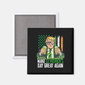 Maak St. Patrick's Day weer groot, grappig Trump m Magneet (Voorkant / Achterkant)
