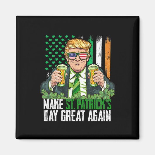 Maak St. Patrick's Day weer groot, grappig Trump m Magneet (Voorkant)