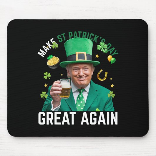 Maak St. Patrick's Day weer groot Ierse Leprechaun Muismat (Voorkant)