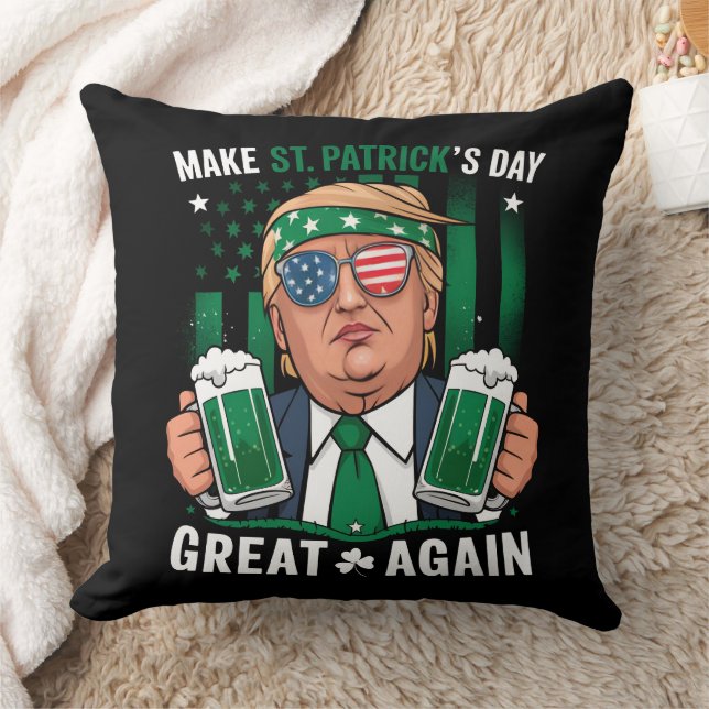 Maak St. Patrick's Day weer groot Ierse Trump Kussen (Deken)
