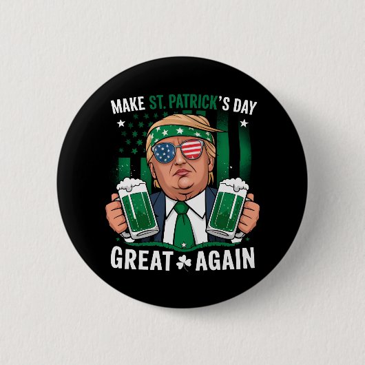 Maak St. Patrick's Day weer groot Ierse Trump Ronde Button 5,7 Cm (Voorkant)