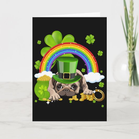 Maak St. Patricksdag weer geweldig Funny Pug Manne Kaart (Voorkant)