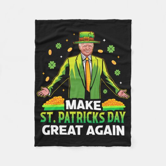 Maak St. Patricksdag weer geweldig Lucky Clover Pr Fleece Deken (Voorkant)