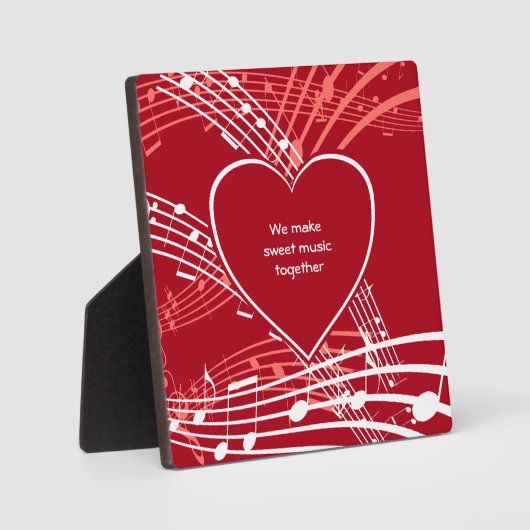 MAAK SWEET MUSIC | Heart Musical Notes | VALENTIJN Fotoplaat (Voorkant)