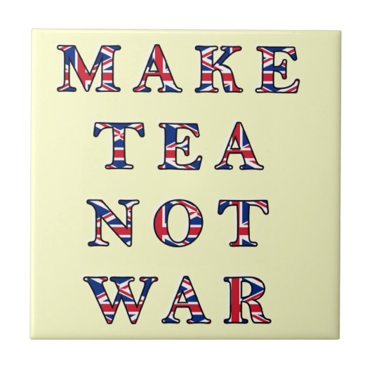 Maak Tea not War Trivet Tile Gift Tegeltje (Voorkant)