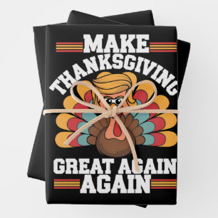 Maak Thanksgiving Groot Again Trump Kalkoen 2024 Inpakpapier Vel