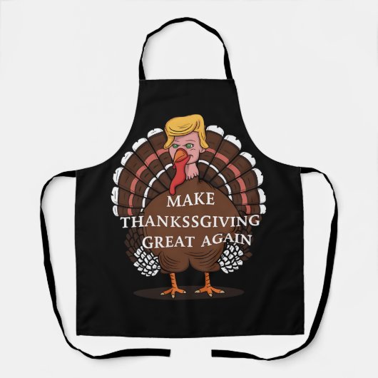 Maak Thanksgiving Groot Again Trump Turkije 2024 Schort (Voorkant)