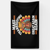 Maak Thanksgiving Groot Again Trump Turkije 2024 Spandoek (Verticaal)