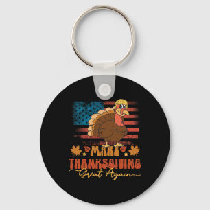 Maak Thanksgiving weer geweldig Grappig Trump Turk Sleutelhanger
