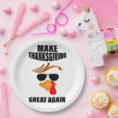 Maak Thanksgiving weer geweldig, Grappig Turkije G Papieren Bordje (Feest)