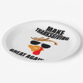 Maak Thanksgiving weer geweldig, Grappig Turkije G Papieren Bordje (Gekanteld)