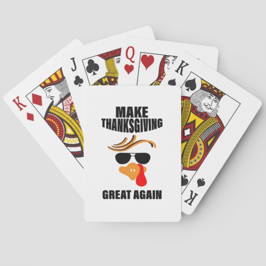 Maak Thanksgiving weer geweldig, Grappig Turkije G Pokerkaarten (Achterkant)