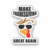 Maak Thanksgiving weer geweldig, Grappig Turkije G Sticker (Voorkant)