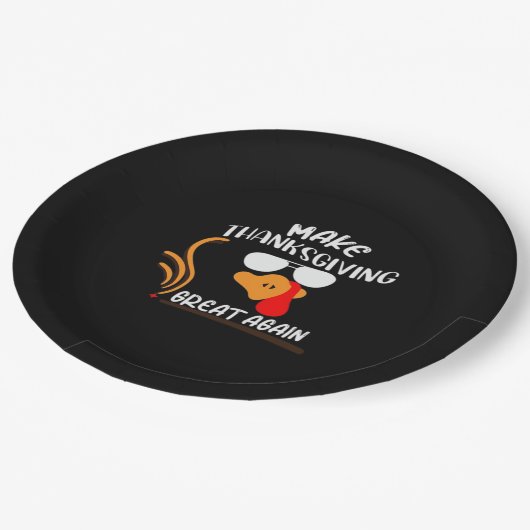 Maak Thanksgiving weer geweldig, Grappig Turkije M Papieren Bordje (Gekanteld)