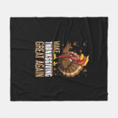 Maak Thanksgiving weer geweldig Grappig Turkije Tr Fleece Deken (Voorkant (Horizontaal))