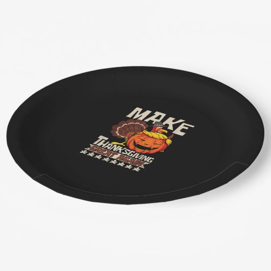 Maak Thanksgiving weer geweldig Grappig Turkije Tr Papieren Bordje (Gekanteld)