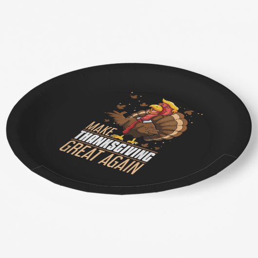 Maak Thanksgiving weer geweldig Grappig Turkije Tr Papieren Bordje (Gekanteld)